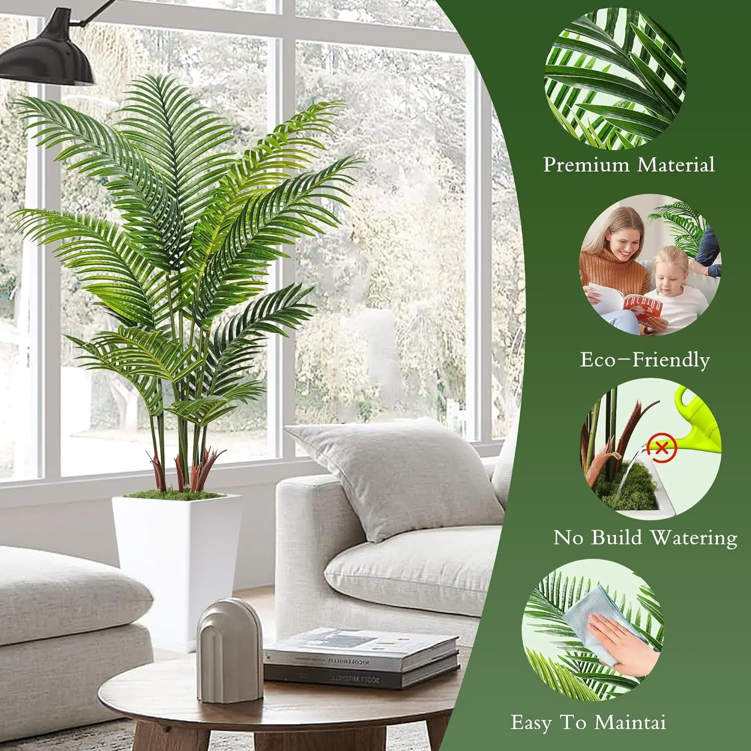 Artificial Areca Palm Tree Curved Artificial Palm Tree Artifical Fan Palm Tree for Dubai High Quality Artificial Plant