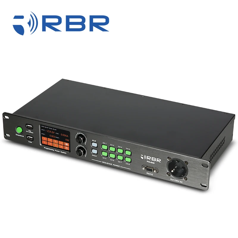Touch Display PS840 9CH Power Sequence Controller with EU Socket Voltmeter Ammeter Power Meter