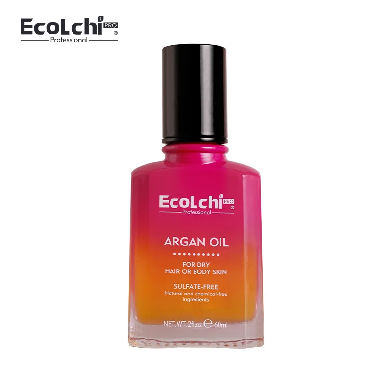 Ecolchi 60ml OEM ODM Private Label Organic Repair Hair Serum Oil Smooth Hair Treatment Extract Hair Essential Oil