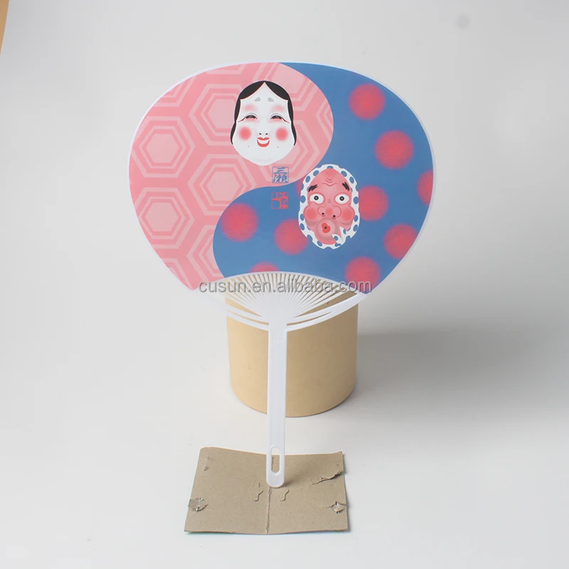 Factory Price Custom Design Uchiwa Plastic Hand Fan Advertising pp Hand Fan