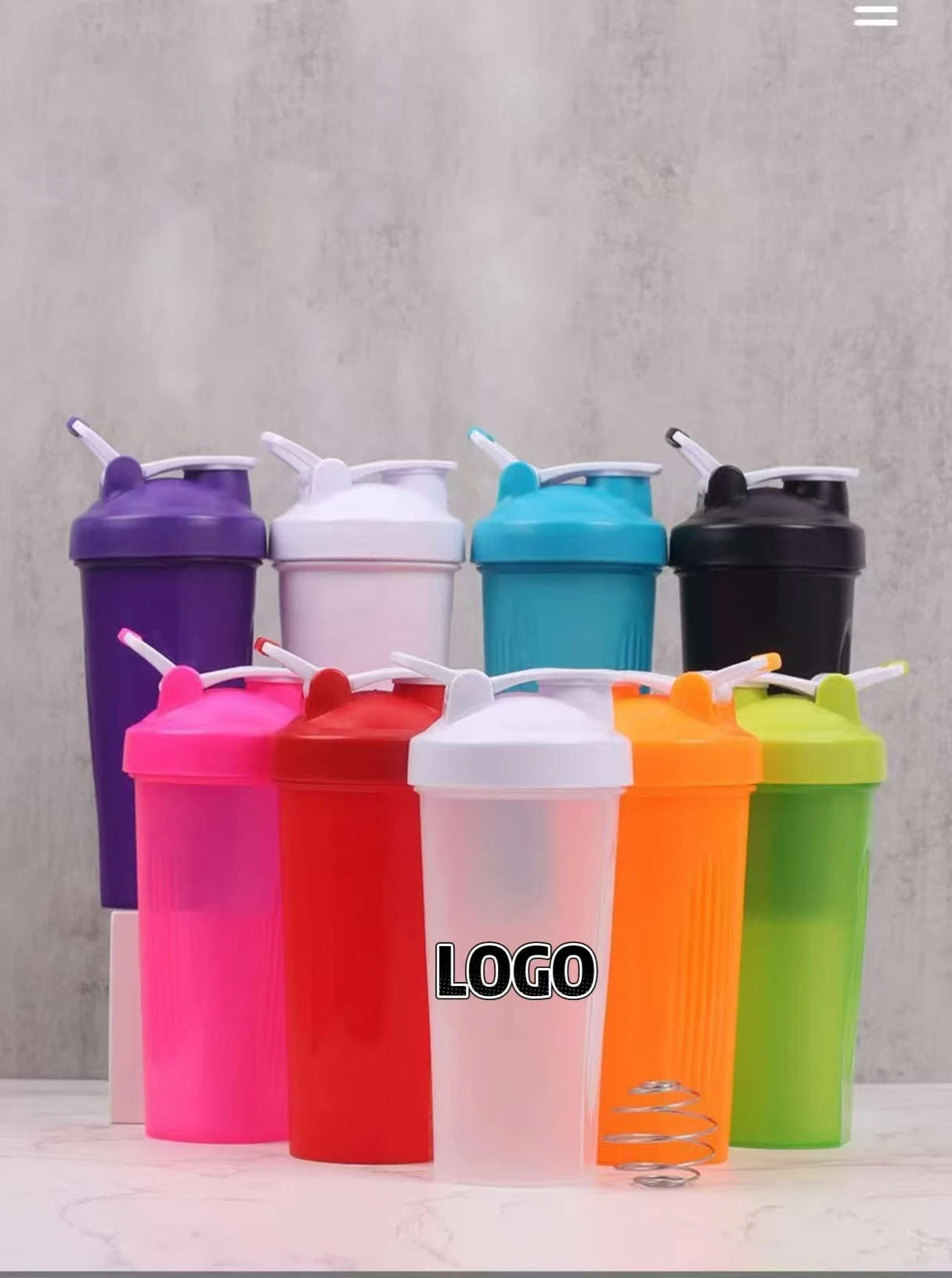 Custom Logo Plastic Protein Shaker Fitness Sports Water Bottle 600ml preview 3