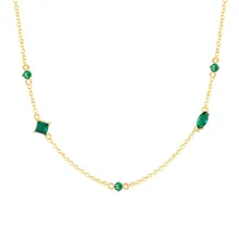 Fine Emeralds Elegant Valentine's Day Necklace Fashion 925 Sterling Silver 18k Gold Plated Minimalist Chain Zirconia for Women