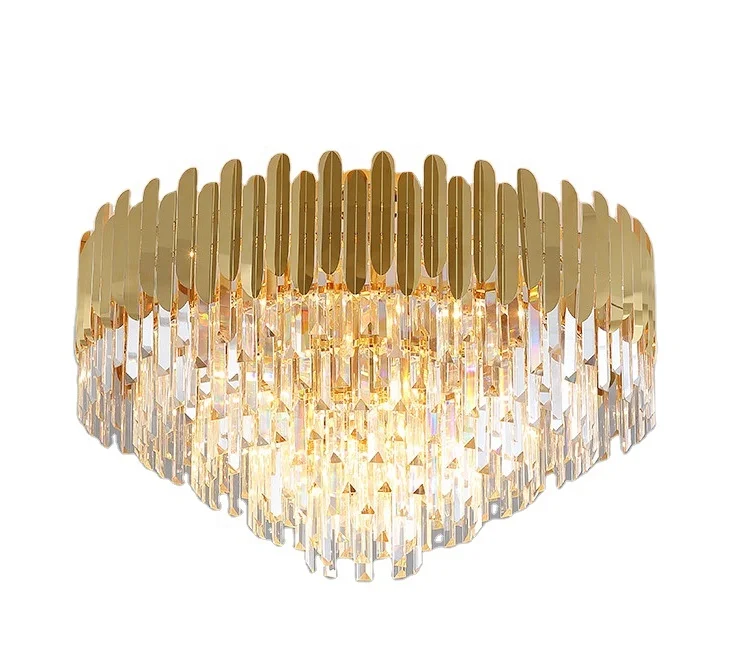 round gold crystal chandelier