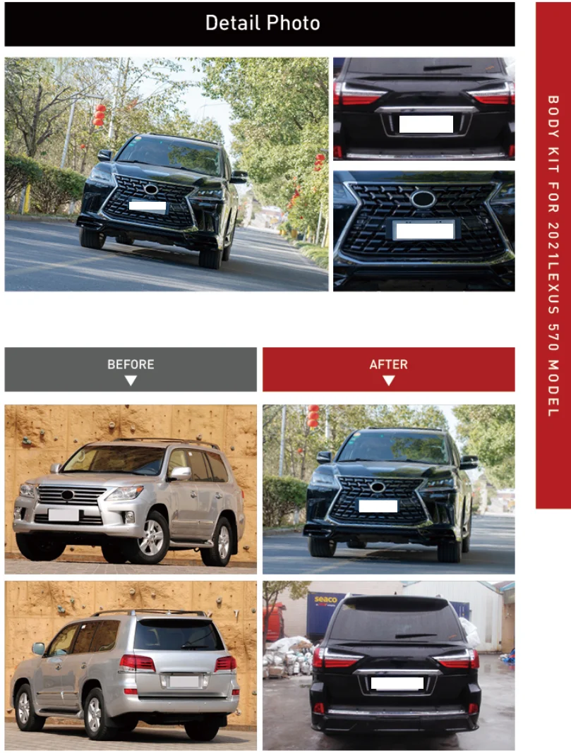 XLstyling NEW CAR BUMPER OLD to NEW AUTO BODY KIT for LEXUS LX570 2008-2020 UPGRADE to LX570 2021 Model