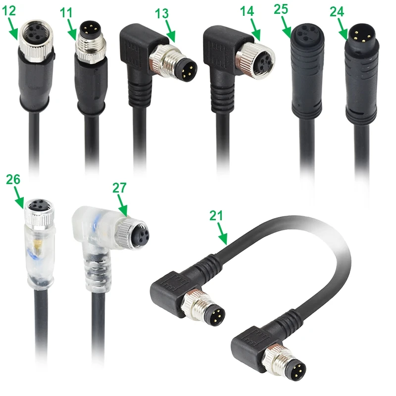 Hot Sale 4 Pin Female Socket Panel Mount IP67 Circular Connector Male Female Plug Waterproof M8 Connector