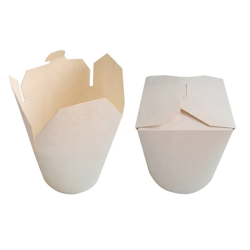 Factory 16/26/32oz Noodle Bucket White Takeaway Packaging Box Soup Cup Printing Paper Cup