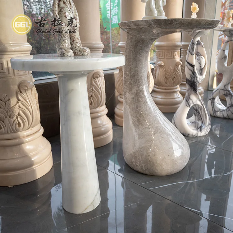 Natural Carrara White Marble Countertops Vanity Tops & Table Tops End Table with Elegant Design