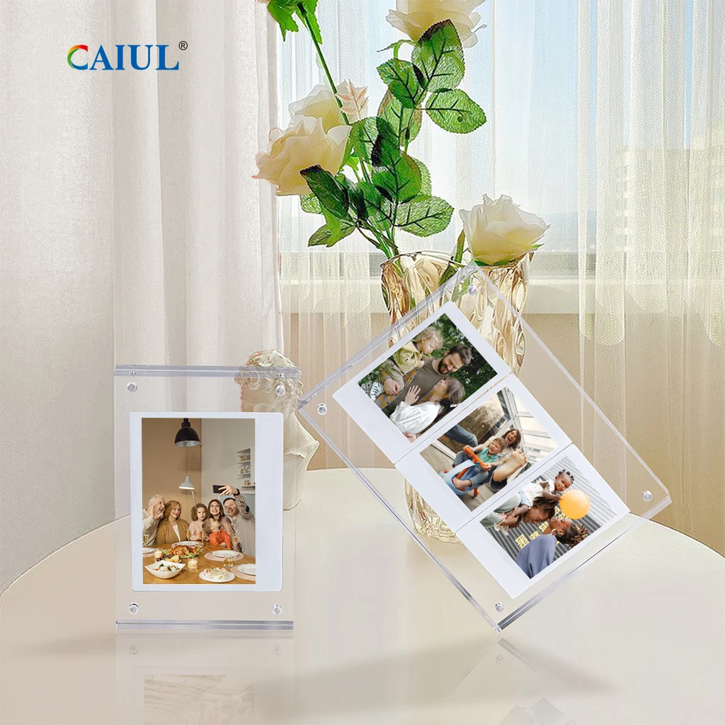 Wholesale Transparent Double-Sided Thickened Acrylic Block Protective Photo Frame Alloy Magnetic Custom Sizes 3x2 7x5 8x6