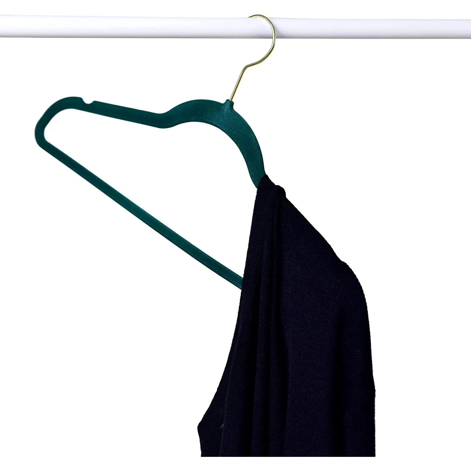Wholesale Non Slip Flocked Hanger Green Gold Hook 50 Pack Velvet Hanger Velvet Hangers 100 Pack