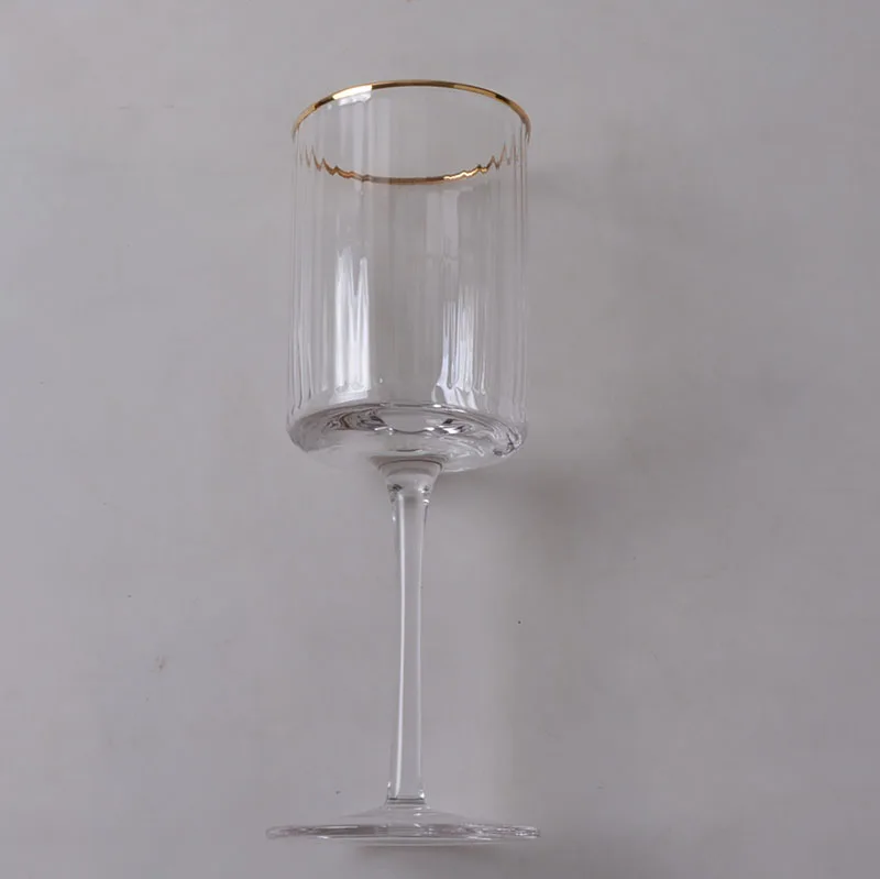 Gold Edge clear Ripple champagne Wine Glass
