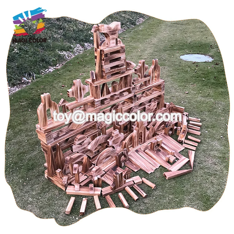2023 Educational Toys Carbonized Wood Tracking Large Building Blocks