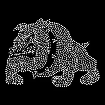 Hot fix bling crystal georgia bulldogs rhinestone transfer heat press iron on patches