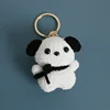 White Crochet dog keychain
