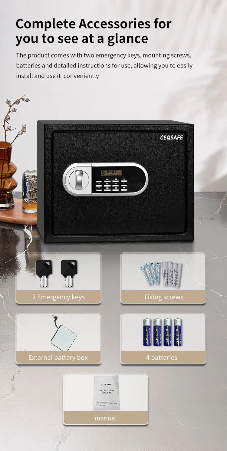 CEQSAFE Small Household Digital Security Box with Electronic Digital Lock Mini Steel Safe Box factory
