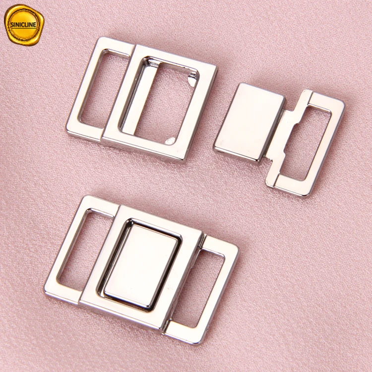 Sinicline Logo Engraved Silver Bikini Hardware Metal Bra Clasp 25mm - China Metal  Bra Clasp and Silver Bikini Hardware price