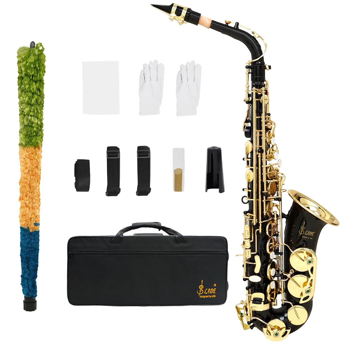 SLADE Black Gold Alto Saxophone - Complete Set for Beginners