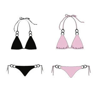 2026 Customized Sexy Girl String Bikini Pattern New 1 Piece Plus Size Women's Swimwear Waterproof Floral Print Swimwear Halter