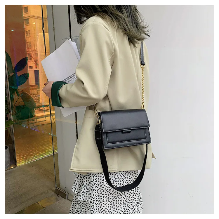 BESTELLA Ladies Small Handbag Large Latest New Fashion Design Zipper Closure Color-Blocking Texture Cross-Border Street