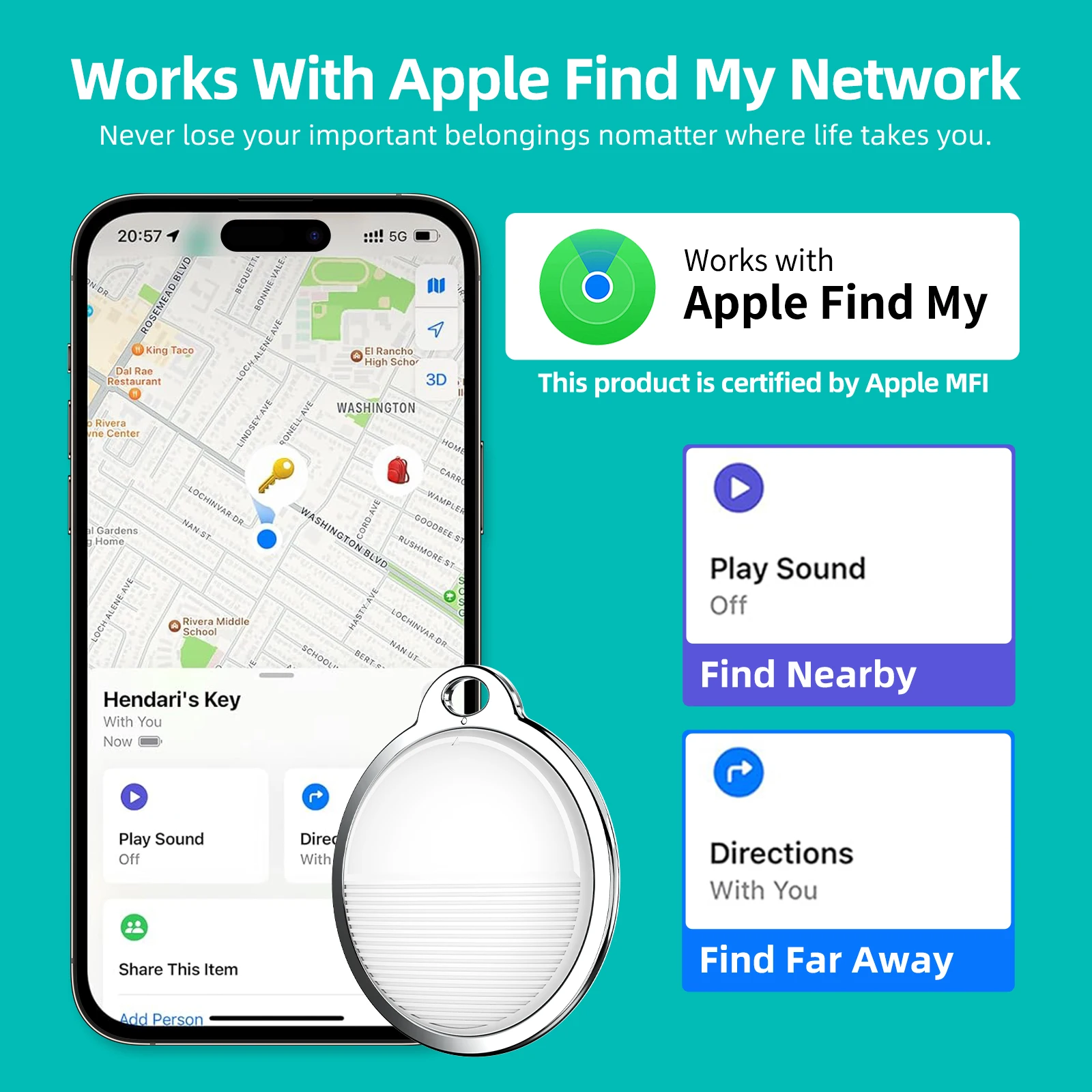 Mini Smart BT Tracker for Car Tracking IOS System Find My APP Loshall Tag for Luggage Child Pet Bag Loss Bike Rides Anti-loss
