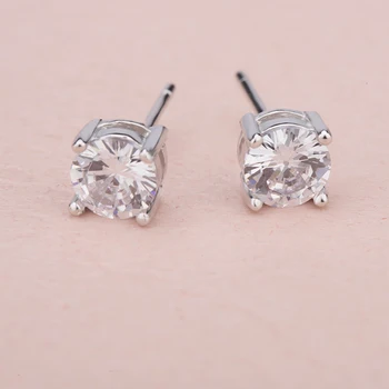 Wholesale 925 Silver Earring Gold Plated Womens Fashion Korean jewelry CZ sterling silver earrings