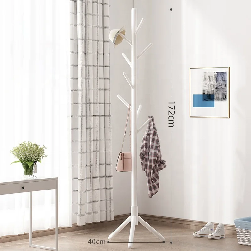 Coat Rack Solid Wood Landing Household Triangle Vertical Coat Rack Simple  Modern Coat Hanger Bedroom Northern Europe