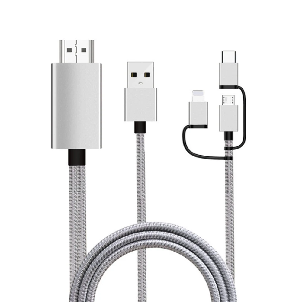 Кабель-адаптер SIPU 3 в 1 с Micro USB Type-C на HDMI 1080P HD TV для телефонов Android