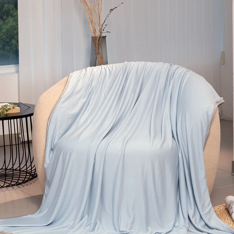 Wholesale Custom Simple Breathable and Absorbent Cooling Bamboo Fiber Dream Chill Cooling Bamboo Blanket for Hot Sleeper