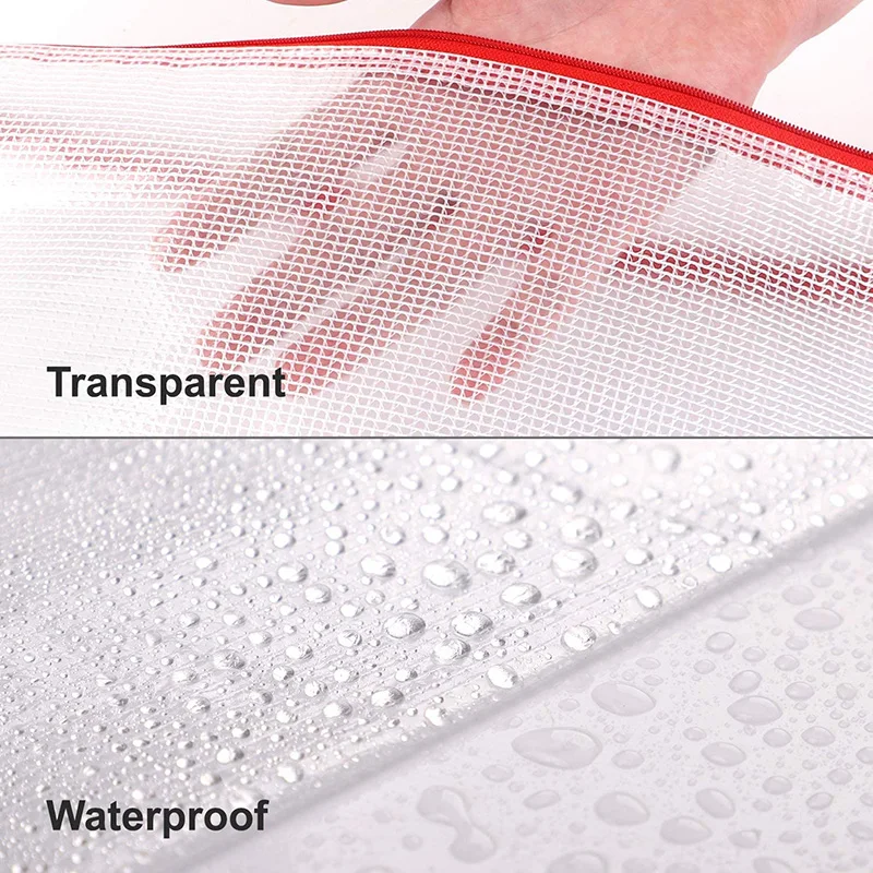 Прозрачная пластиковая папка-конверт А4 для документов, с отделением для визиток, для школы и офиса