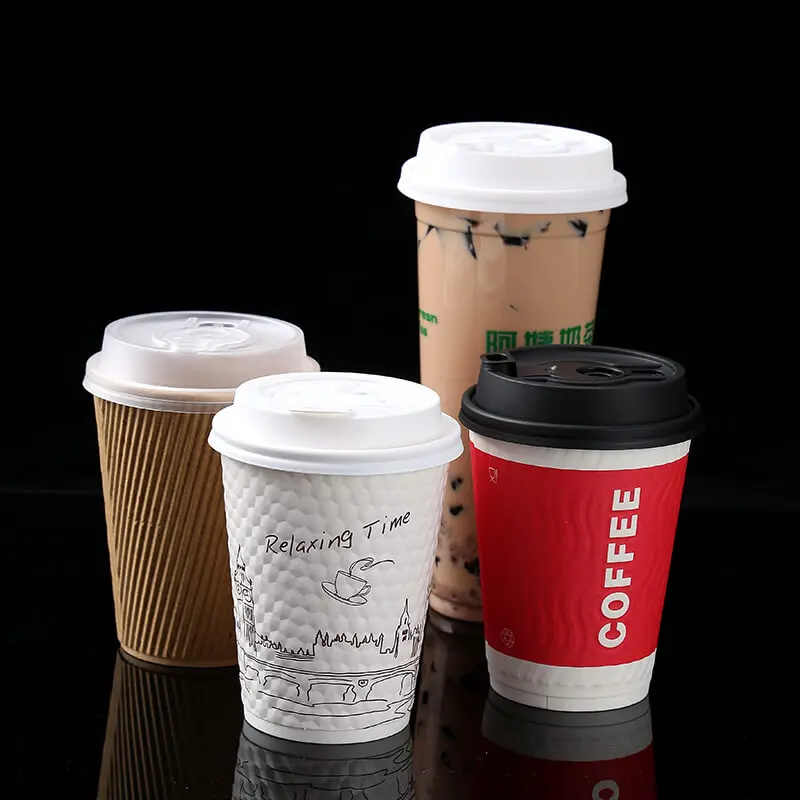 Logo And Coffee Cups Disposable Paper Tea Cup