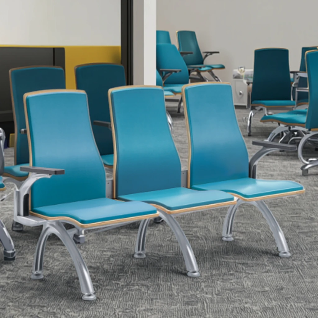 Premium Modern Steel Frame Hospital Chairs with PU Padded Back Support for VIP Lounges 6