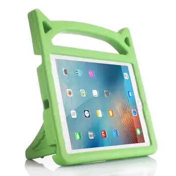 Newest arrival children cute 3D cartoon foldable kickstand kids proof EVA rugged tablet handle case for iPad pro 9.7 cover