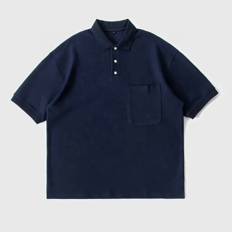 JL1114C Cotton Plus Size Man Shirt Polo With Pocket Short Sleeves Embroidery Polo Shirts With Chest Pocket