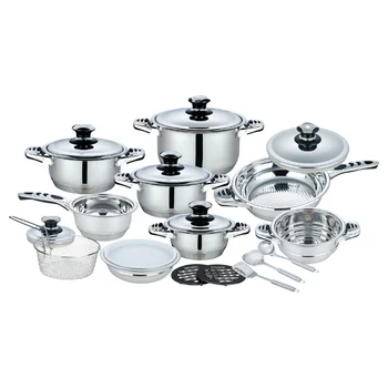 High Quality Flexible Environmentally Kitchen 21 Pcs Stainless Steel Cookware Set Cookware Stainless Steel  With Lid