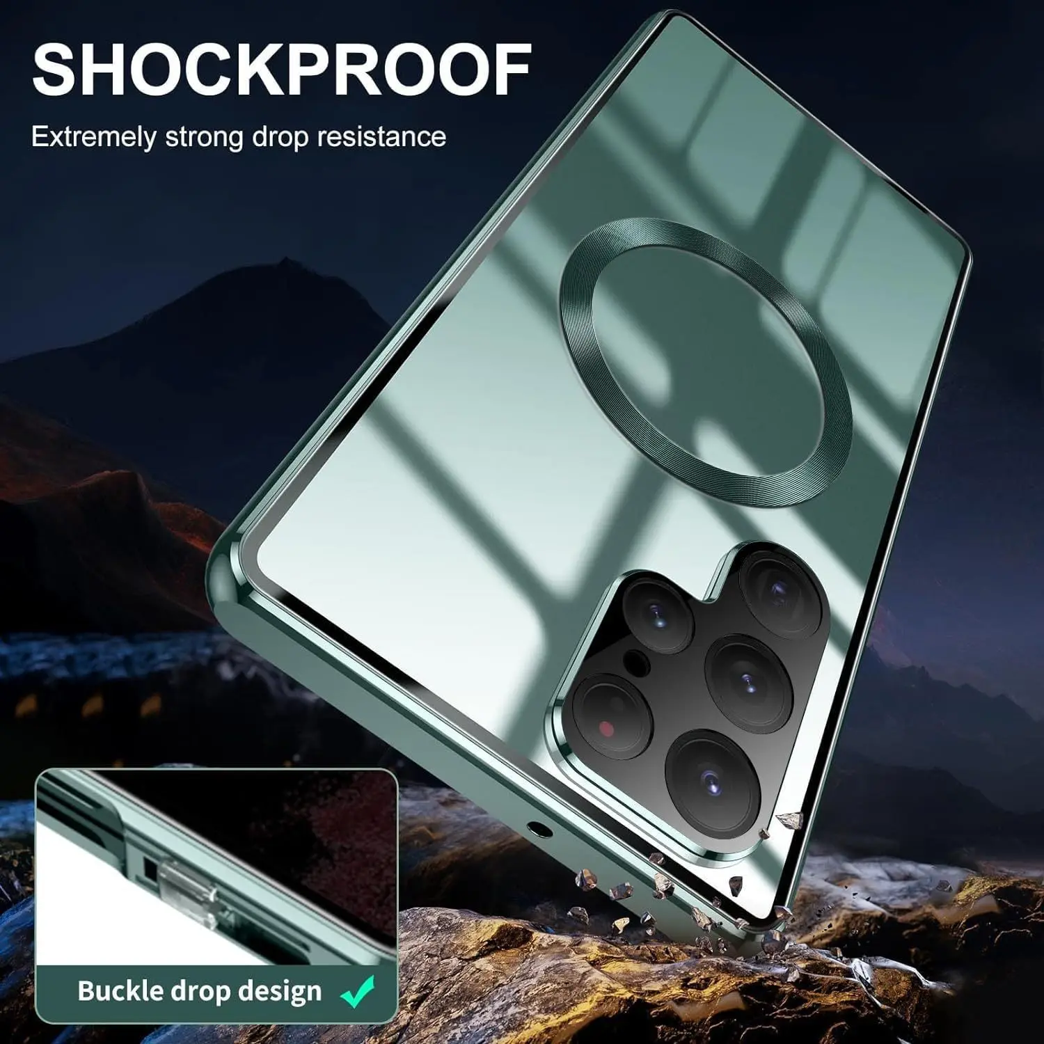 product magnetic dual glass phone case for samsung s25 s24fe s23 ultra laudtec-7