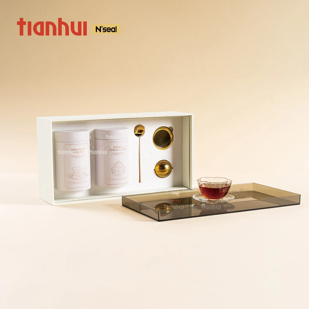 علبة شاي دائرية محكمة الغلق من تيانهوي، علبة صغيرة على شكل أسطوانة من القصدير