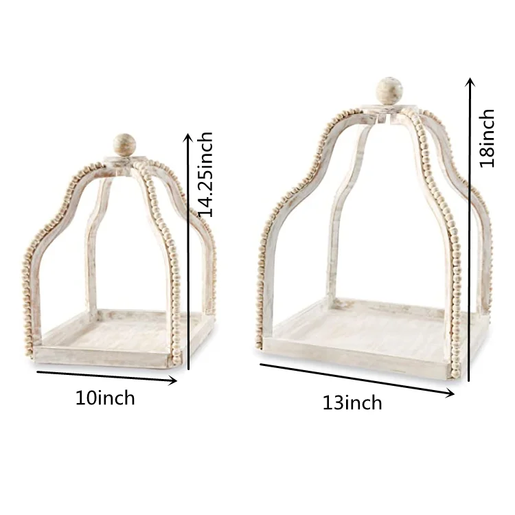 High Quality Boho Style Set Of 2 Classic Whitewash Wooden Candle