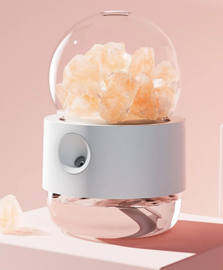 Crystal Salt Stone Ball Decorative Humidifier USB Mini 300ml Humidifier for Baby Room
