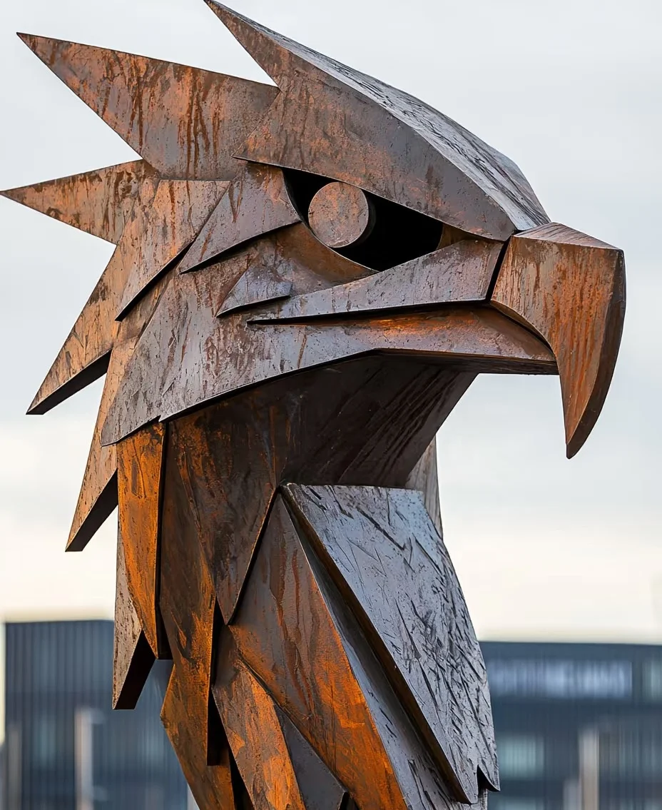Rusty Steel  Large Customizable Animal Statue Bird Horse Kangaroo Corten Steel Animal Sculpture