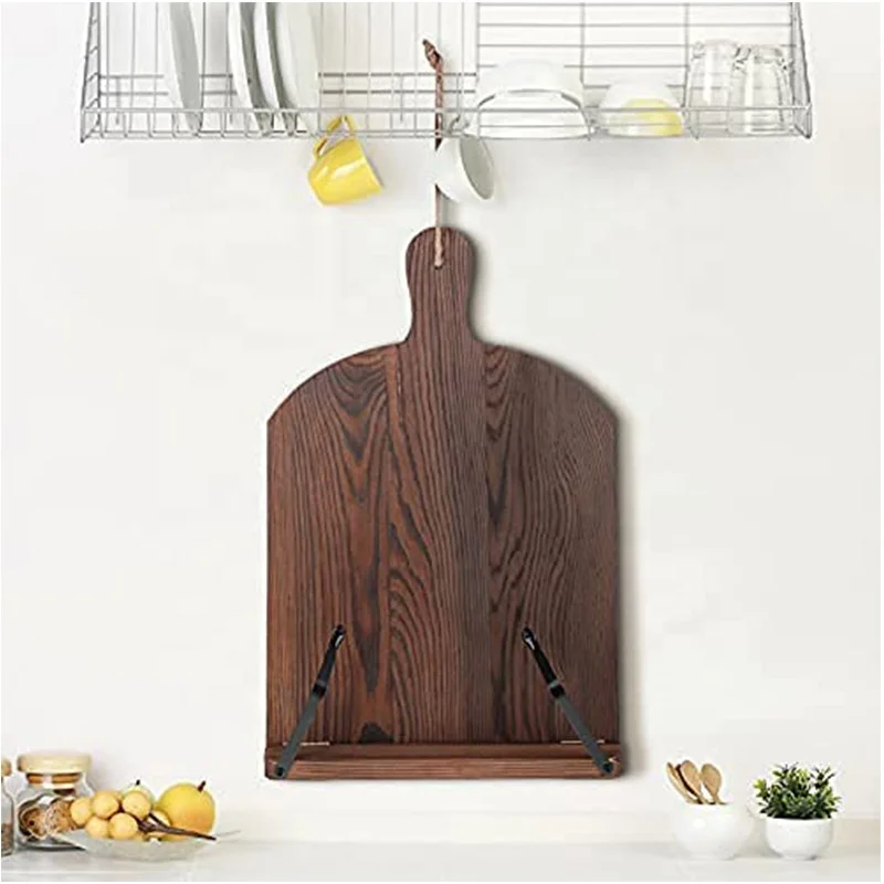 Подставка для кулинарии, деревянная подставка для разделочной доски, держатель для планшета в деревенском стиле с нескользящей подставкой