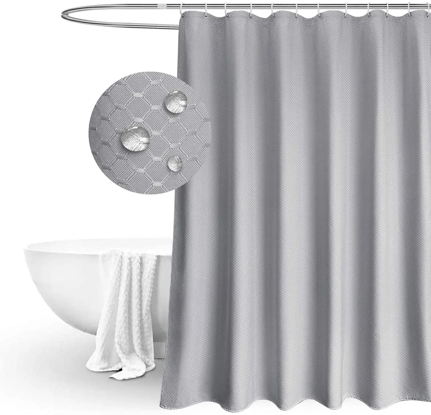 Однотонные жаккардовые шторы для душа из полиэстера