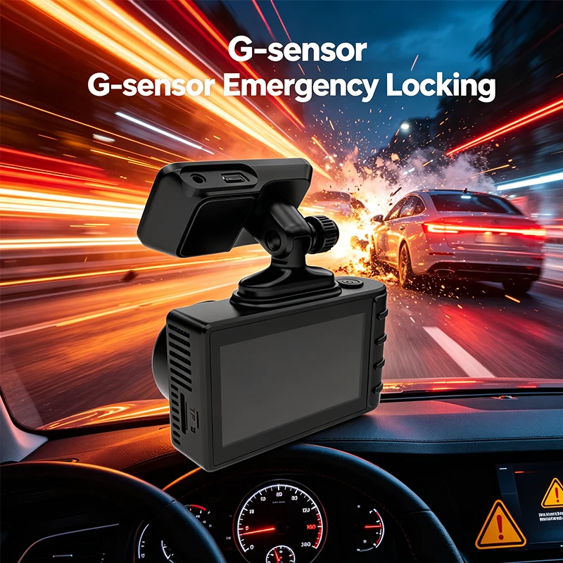 VIEVGUARB T5A Dash Cam Loop Recording G-Sensor App Control 1080P WiFi GPS Dual Lens IPS Screen Full HD