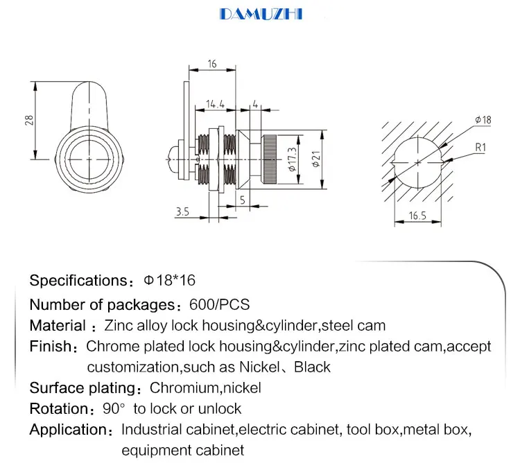 Dmz1020 Supply Equipment Lock Industrial Tool Box Lock