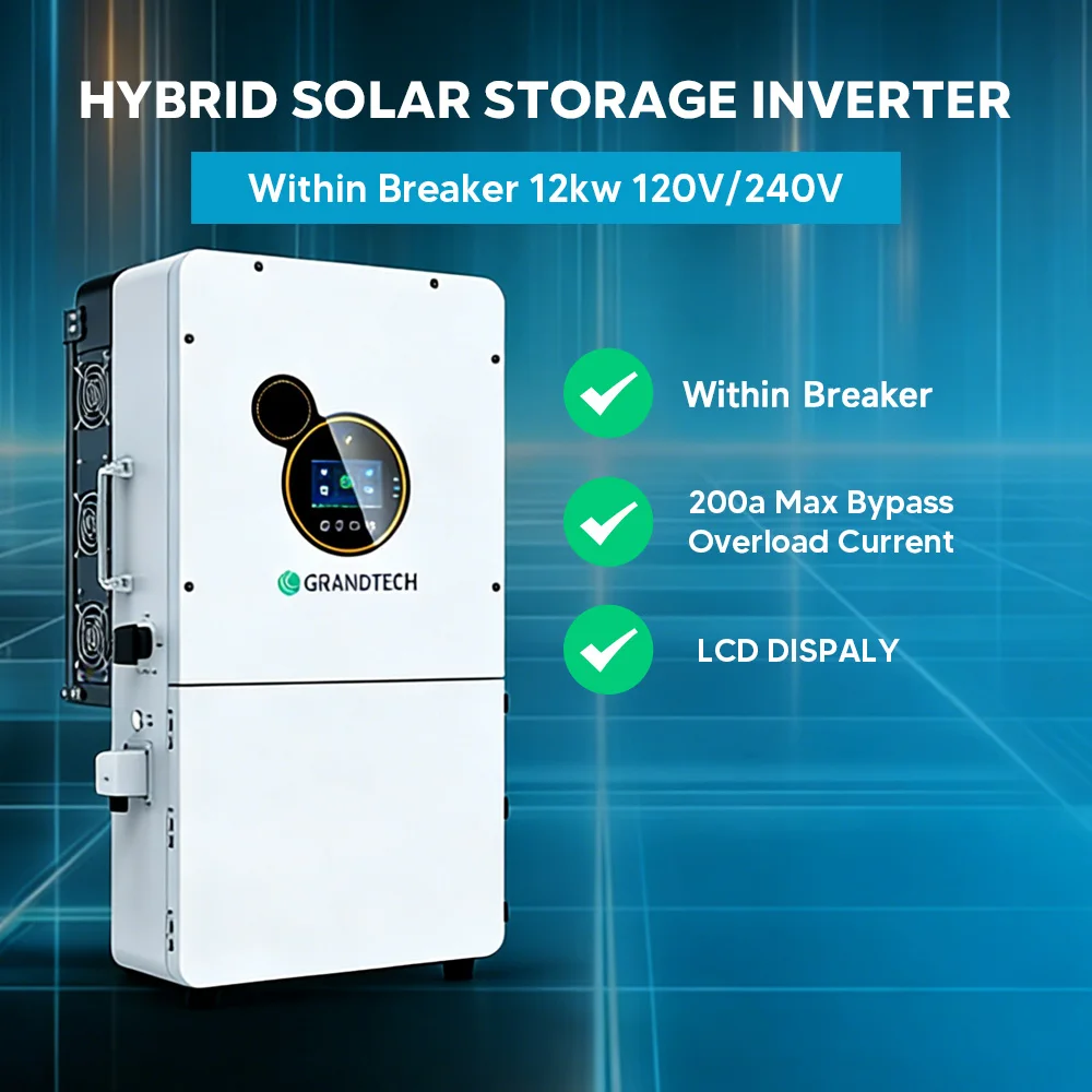 Grandtech รุ่นสหรัฐอเมริกา SEI-8-12K Upro อินเวอร์เตอร์แบบไฮบริดออฟกริด 48V 8 กิโลวัตต์ 10 กิโลวัตต์ 12 กิโลวัตต์ แบบแยกเฟส 120V พร้อมช่องรับเข้า MPPT 2 ช่อง รองรับการเชื่อมต่อผ่าน Bluetooth และ Wi-Fi