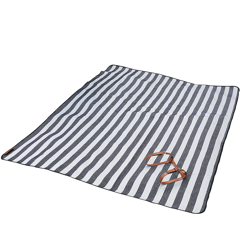 Portable Extra Large Mat Tote Spring Summer Black Gray Beach Camping