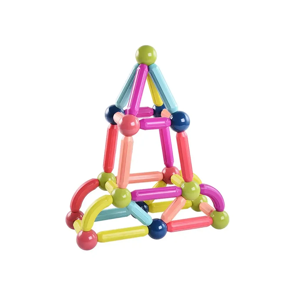 Customizable Baby Safety Magnetic Blocks Colorful Magnetic Building Sticks and Balls 3D Educational Toys Magnetic Rods for Kids