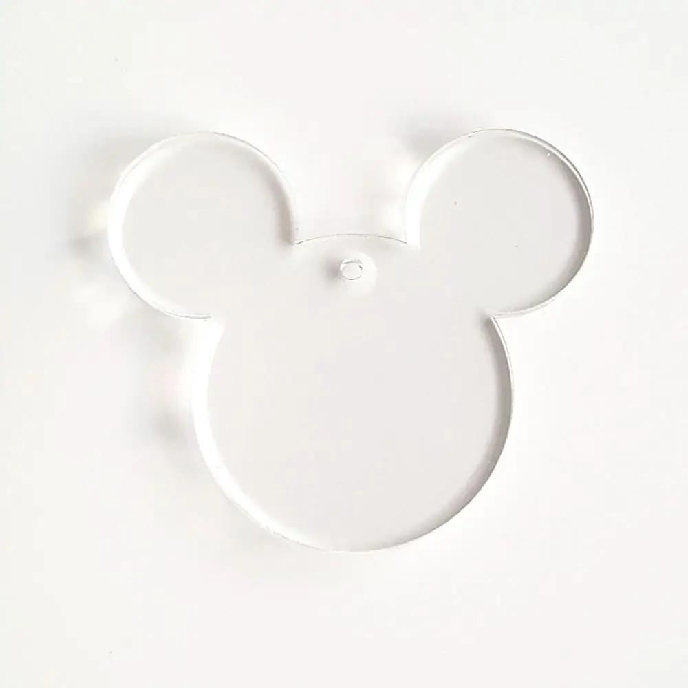 10 упаковок прозрачных акриловых пустых брелоков с Микки Маусом для творчества