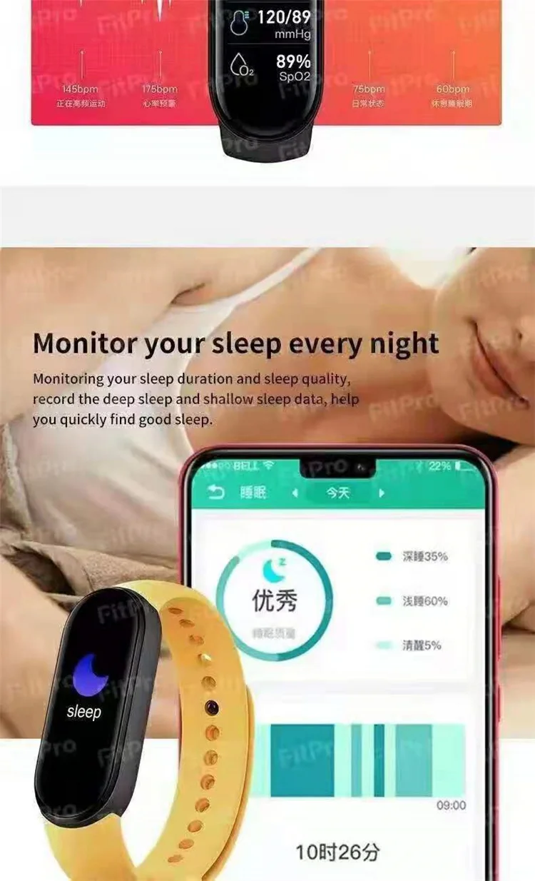 2021 latest Health Fitness Tracker Color Screen M6 Smart Bracelet Sports Pedometer Watch Band Smartwatch M6