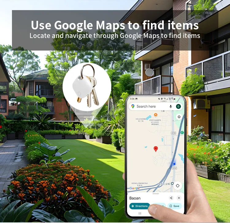 RSH Android Tag OEM Your Logo Google Find My Device Tracker Smart GPS Locator Type C Rechargeable Key Finder for Google Find Hub manufacture