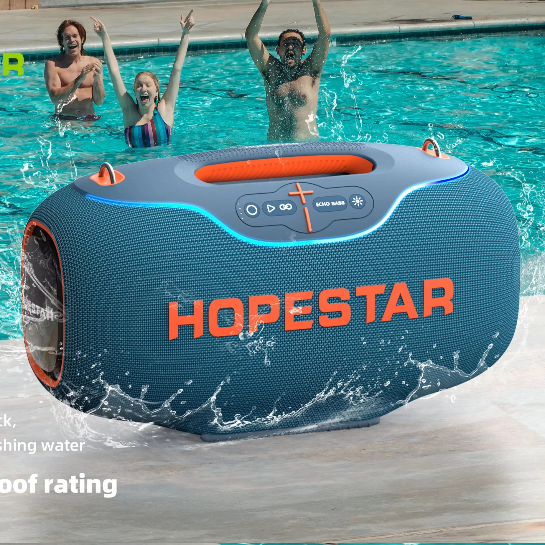 HOPESTAR A80 TWS aktif Subwoofer kablosuz taşınabilir açık su