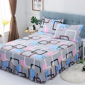 Cheap Price for Wholesale  Pleated Bed Cover Skirt Luxury Microfiber Dust Drop Twin Queen King Bed Skirts Set